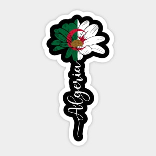 Vintage Algeria Sunflower Flag Algeria Lover Sticker